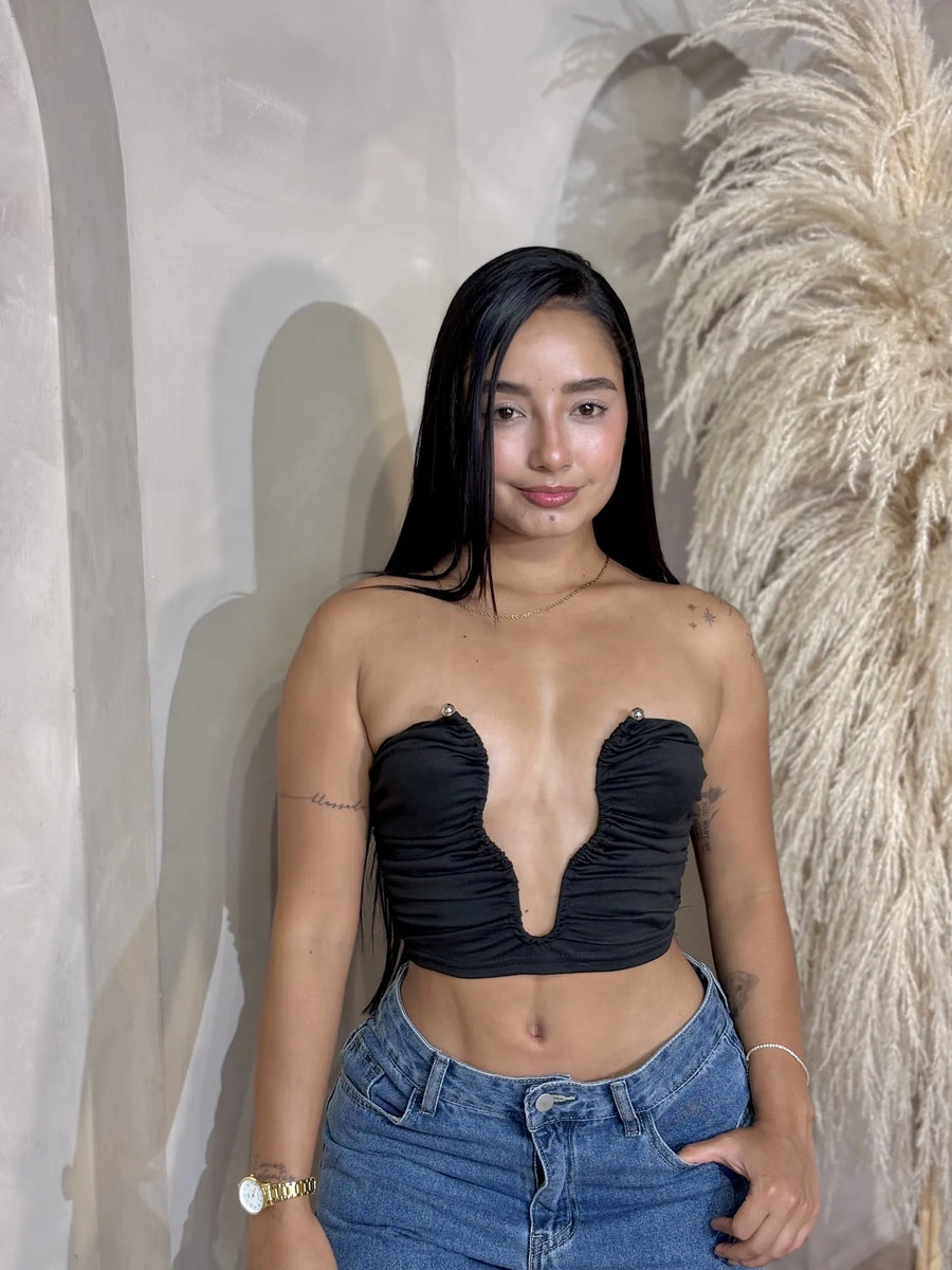 Crop Top Natt, negro